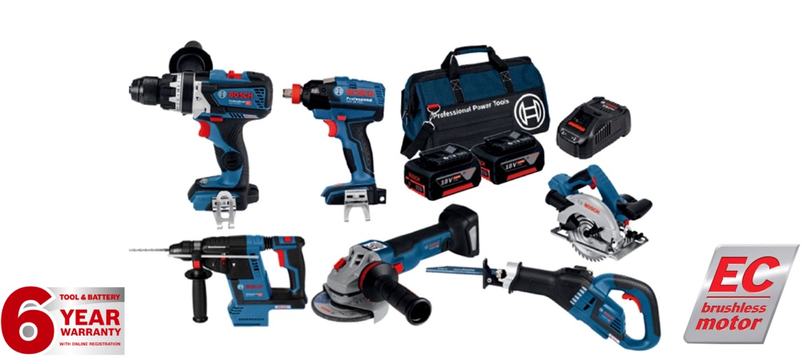 Bosch Kits Bosch 18 Volt Super 6 Piece Combo Kit